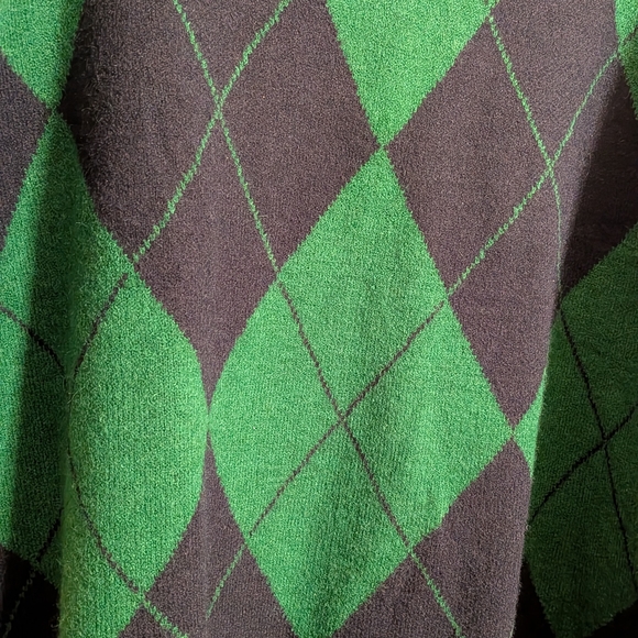 BTFBM Men's Argyle Crewneck Sweater - Green and Navy - Picture 3 of 7